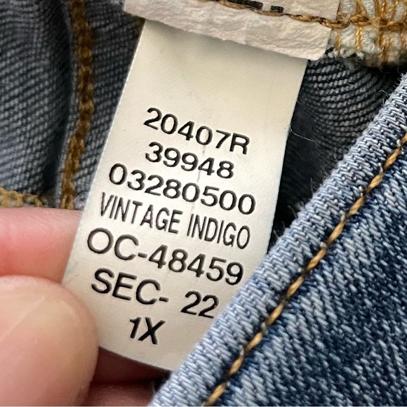 SPANX Seamed Front Wide Leg Jean Plus Size 1X Vintage Indigo Blue 20407R - Picture 7 of 9